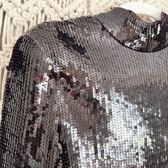 ✨ Express Sequin Long Sleeve Bodysuit – Size Small – NWT - Picture 2 of 5